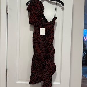 MISHA COLLECTION One Shoulder Dress - Red and Black